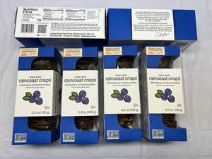 lot 234 image: 6x5.3oz Raincoast Crisps-Wild Blueberry & Almond Crackers
