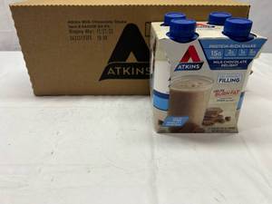 lot 255 image: 3x 4pack 11oz Atkins Protein Shake Milk Chocolate Delight3x 4pack 11oz Atkins Protein Shake Milk Chocolate Delight