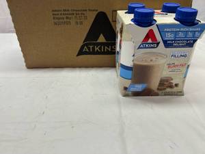 lot 256 image: 3x 4pack 11oz Atkins Protein Shake Milk Chocolate Delight3x 4pack 11oz Atkins Protein Shake Milk Chocolate Delight