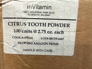 lot 263 image: 100x 2.75oz Citrus-InVitamin Active Charcoal Tooth Powder