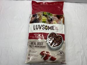 lot 319 image: 15.5lbs Luvsome Adult Dog Food