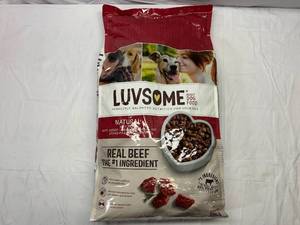 lot 320 image: 15.5lbs Luvsome Adult Dog Food