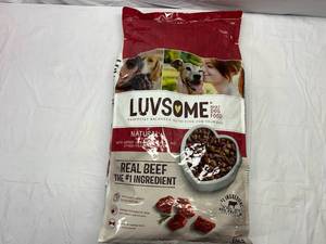 lot 322 image: 15.5lbs Luvsome Adult Dog Food