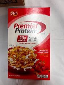 lot 314 image: 2x 8-9oz Boxes Post Premier Protein Cereal