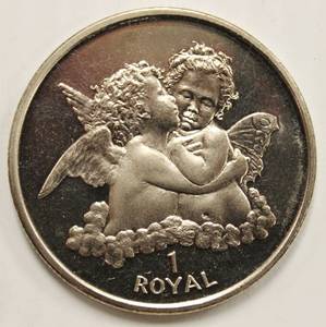 Uncirculated Queen Elizabeth II 1998 Gibraltar 1 Royal Coin, Cherub Angel