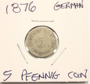 Very Rare 1876 German 10 Pfennig Coin