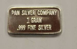 One Gram Bar Of .999 Fine Silver