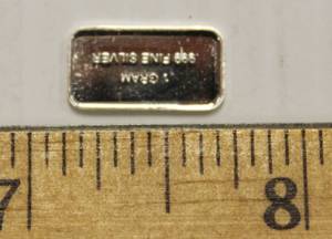 One Gram Bar Of .999 Fine Silver