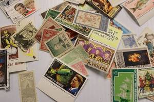 Collection Of Vintage Island Stamps