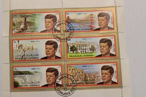 6 Vintage Sharjah Stamps