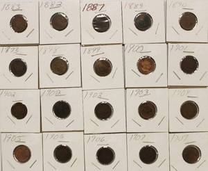 20 Indian Head Pennies 1882 - 1907