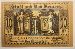 June, 1st, 1921 Germany Notgeld Ring 10 Pfennig, Rare Uncirculated Banknote