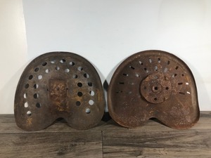 lot 136 image: 2 - Vintage Metal Tractor Seats