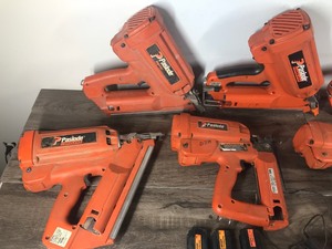 lot 146 image: 8 - Paslode Cordless Nail & Finish Guns  - 3 Batteries - 2 Chargers