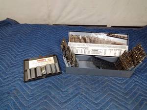 lot 348 image: Deep sockets and drill bits set