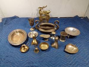 lot 327 image: 18% Nickle silver, brass and other marked items and more