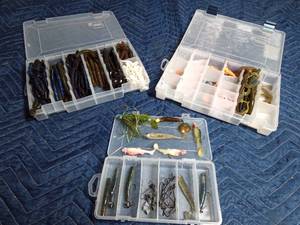 lot 248 image: 3 Plano tackle boxes of tackle and bait