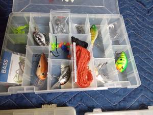 lot 250 image: 2 Plano and a Eagle claw tackle boxes of tackle