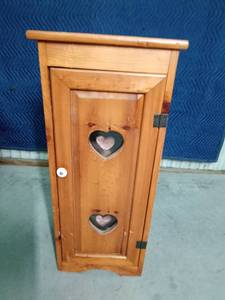 lot 245 image: Cabinet with folding ironing board attached to back