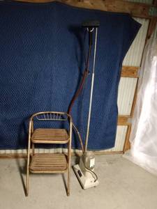 lot 232 image: Vintage steamer and step stool