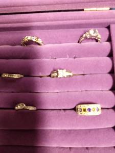 lot 63 image: A sterling silver ring and 7 others