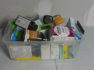 lot 1 image: Bin of Vitamins Supplements Over the Counters