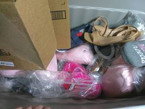 lot 20 image: Bin of Men & Womens Slippers & Shoes