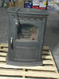 lot 49 image: Harman Accentra Free Standing Pellet Stove-Missing Back Panel- Comes with Additional Piping