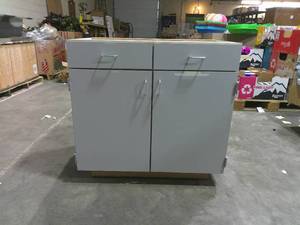 lot 56 image: (34.5 H x 36 W x 24.5 D) 2 Drawer 2 Door Base Cabinet