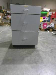 lot 61 image: (34.5H x 22.25W x 23D) 3 Drawer Base Cabinet