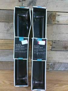 lot 94 image: Lot of 2 Target Home 18 inch Oil Rubbed Bronze Towel Bar