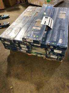 Pallet of Lifeproof Garrett Oak 9.5 in. W x 50.6 in. L Waterproof Hybrid Resilient Flooring (26.7 sq. ft.case)  Customer Returns See Pictures