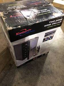 Koolatron 18 Bottle Dual Zone Wine Cooler, Black, 1.7 cu. ft. (48L) Freestanding Wine Fridge  Customer Returns See Pictures