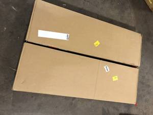 Lot of 2 StyleWell 43 in. Dark Brown Wood 3-Shelf Classic Bookcase with Adjustable Shelves Customer Returns See Pictures