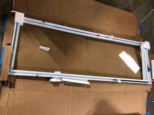 ODL White Cordless Add On Enclosed Aluminum Blinds with 12 in. Slats, for 20 in. Wide x 64 in. Length Door Windows Customer Returns See Pictures