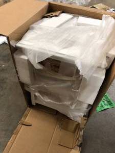 OSP Home Furnishings Seabrook White 2-Tier Storage Unit with Natural Baskets Customer Returns See Pictures