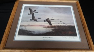 lot 16 image: LAC QUI PARLE HONKERS BY BUD GRANT AND LES KOUBE SIGNED AND NUMBERED