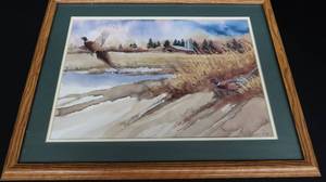 lot 17 image: AUTUMN BREAK WOODEN FRAMED MICHAEL CASPER SIGNED PRINT