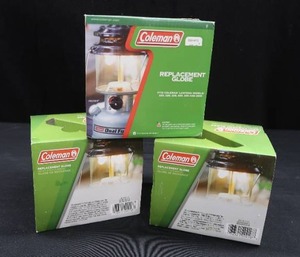 lot 52 image: 3 NEW COLEMAN REPLACEMENT GLOBES