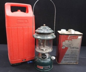 lot 53 image: COLEMAN ADJUSTABLE LANTERN WITH CARRING CASE AND ALMOST FULL CAMP FUEL