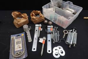 lot 89 image: NUTS BOLTS  NEW HINGES