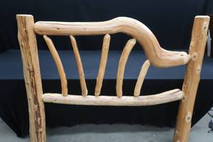 lot 98 image: LOG FULL SIZE HEADBOARD