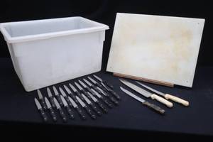 lot 104 image: KNIVES AND BOARDS