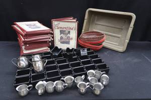 lot 111 image: MENUS  TABLE CONDIMENT DISHES  STAINLESS