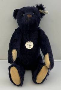lot 141 image: Vintage 12 Steiff Dark Blue Teddybar 1909 Replica 1998 Limited Edition Mohair 46607000 EIN 406508 (Growler)