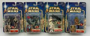 lot 156 image: Misc. Vintage STAR WARS Attack Of The Clones Action Figures (NOC)