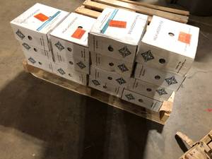 lot 28 image: Pallet of Villa Lagoon Tile Spark C B&W Morning 8 in. x 9 in. Cement Handmade Floor and Wall Tile (Box of 8  2.96 sq. ft.)  Customer Returns See Pictures