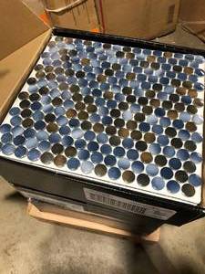 lot 35 image: Lot of 3 cases MSI Penny Round Azul 12 in. x 13 in. x 6 mm Porcelain Mesh-Mounted Mosaic Tile (14.36 sq. ft.  case) Customer Returns See Pictures