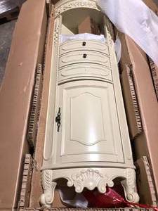 lot 47 image: Home Decorators Collection Winslow 22 in. W x 14 in. D x 68 in. H White Freestanding Linen Cabinet Customer Returns See Pictures