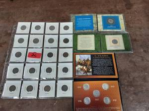 Collection Of Buffalo Nickels In Slabs & Collector Nickle Sets